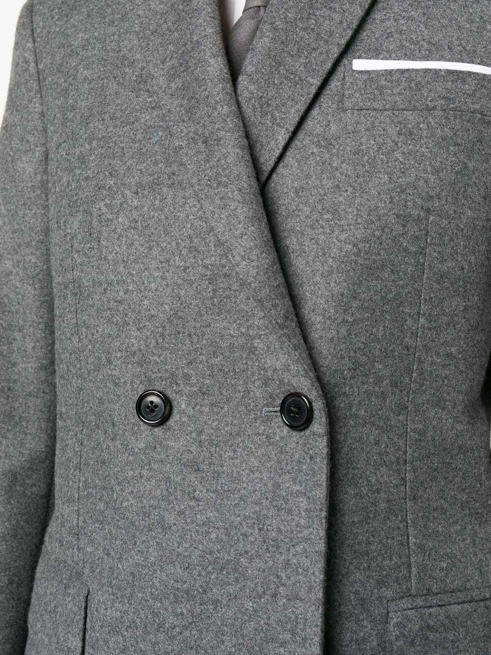 Thom Browne Women Elongated Long Sleeve Double Breasted Sportcoat In Wool Flannel - 5