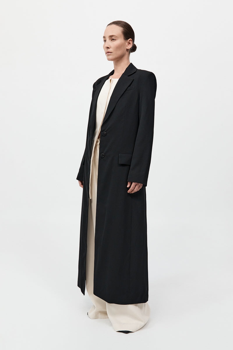 Tailored Maxi Coat - Black - 3