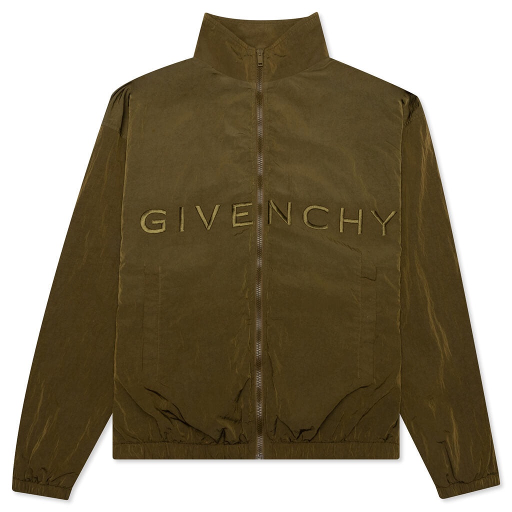 GIVENCHY GARMENT DYED EMBROIDERED JACKET - BOTTLE GREEN - 1