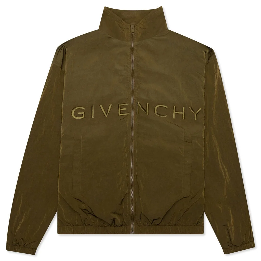 GIVENCHY GARMENT DYED EMBROIDERED JACKET - BOTTLE GREEN - 1