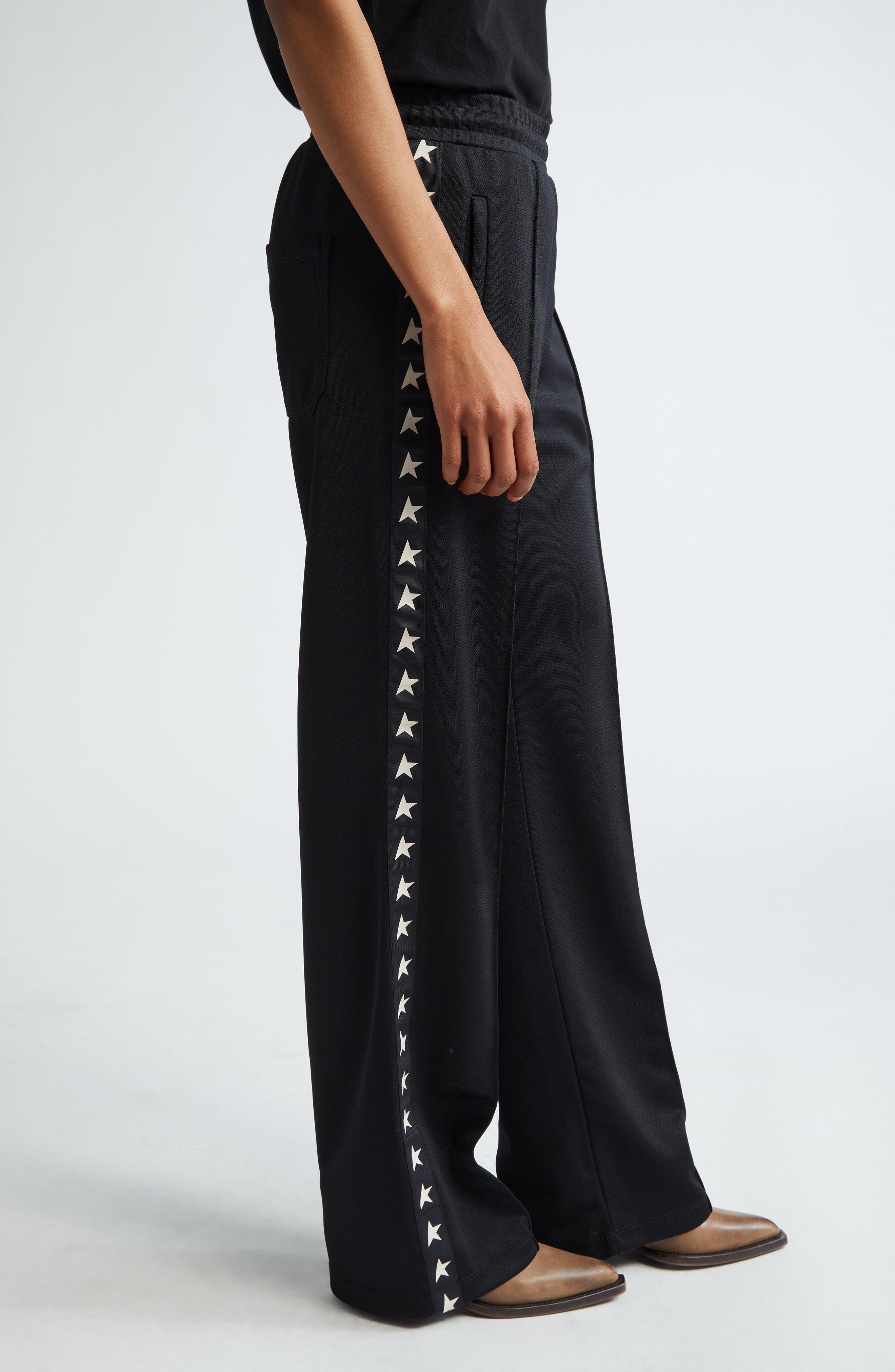Golden Goose Dorotea Star Collection Logo Track Pants in Black/White at Nordstrom - 4