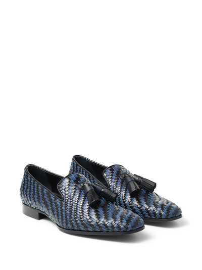 JIMMY CHOO interwoven-design tassel-detail loafers outlook