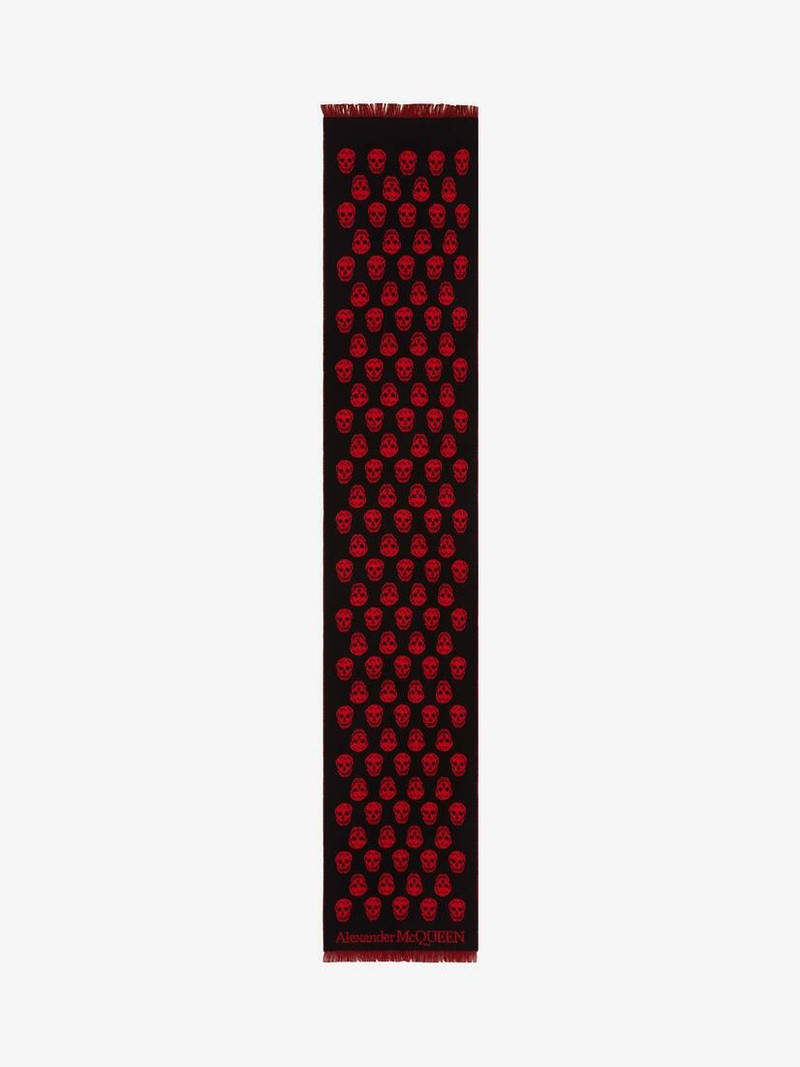 Reversible Skull Scarf in Black/red - 1