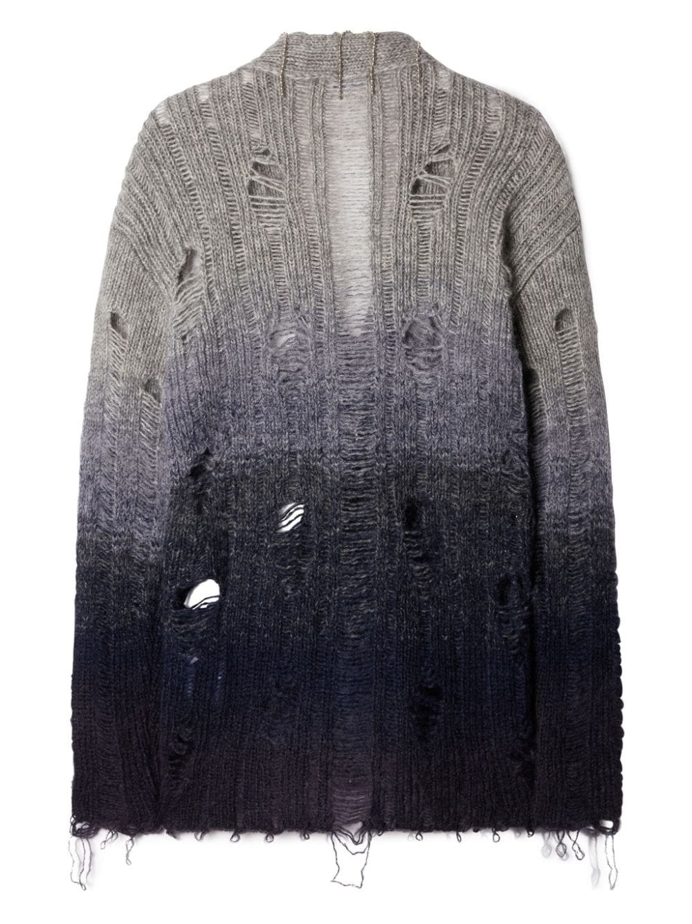 distressed mohair cardigan - 2