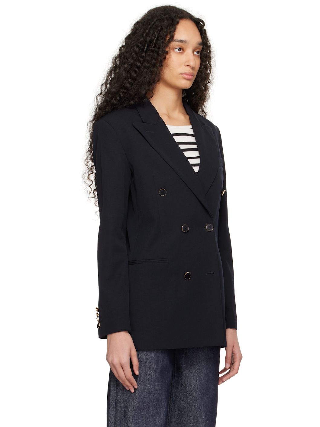 A. P.C. Navy Anastasia Barbieri Edition Corta Blazer - 2