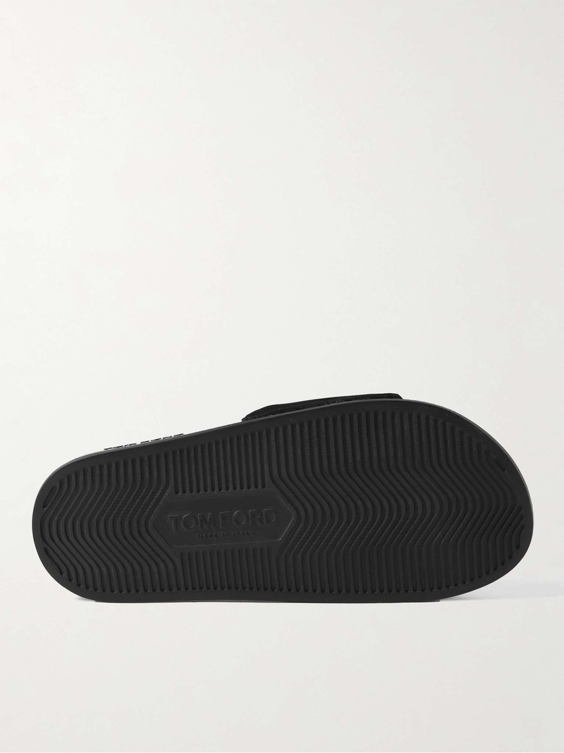 Harris Logo-Embroidered Velvet Slides 3