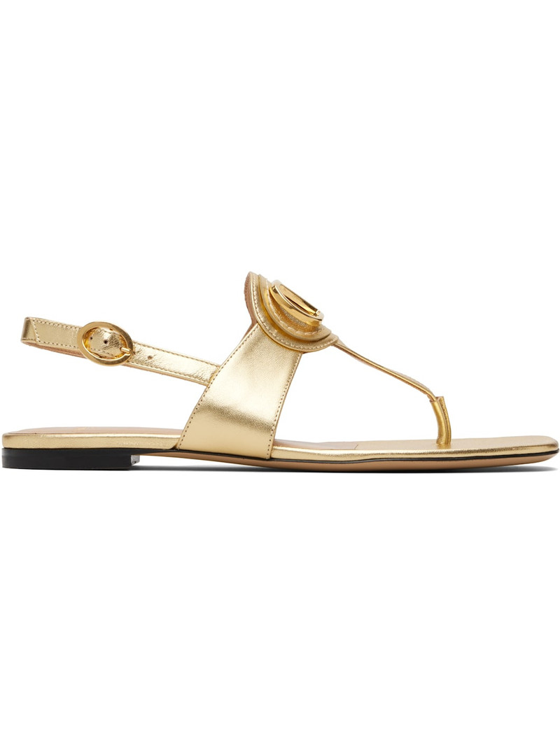 Valentino Gold VLogo Thong Sandals outlook
