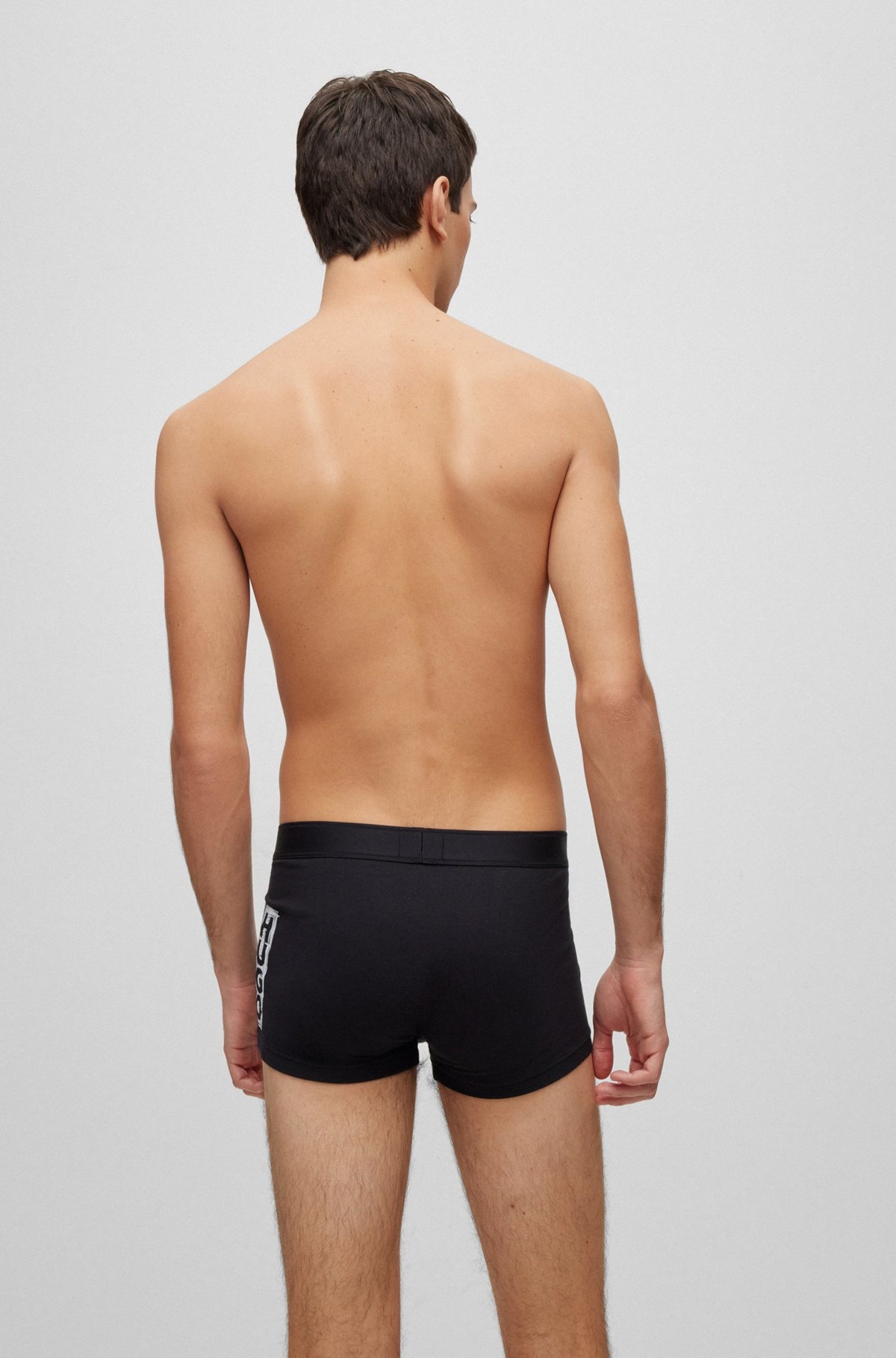 STRETCH-COTTON REGULAR-RISE TRUNKS WITH MARKER LOGO - 3