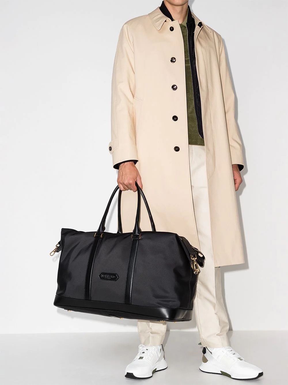 leather trim holdall - 2