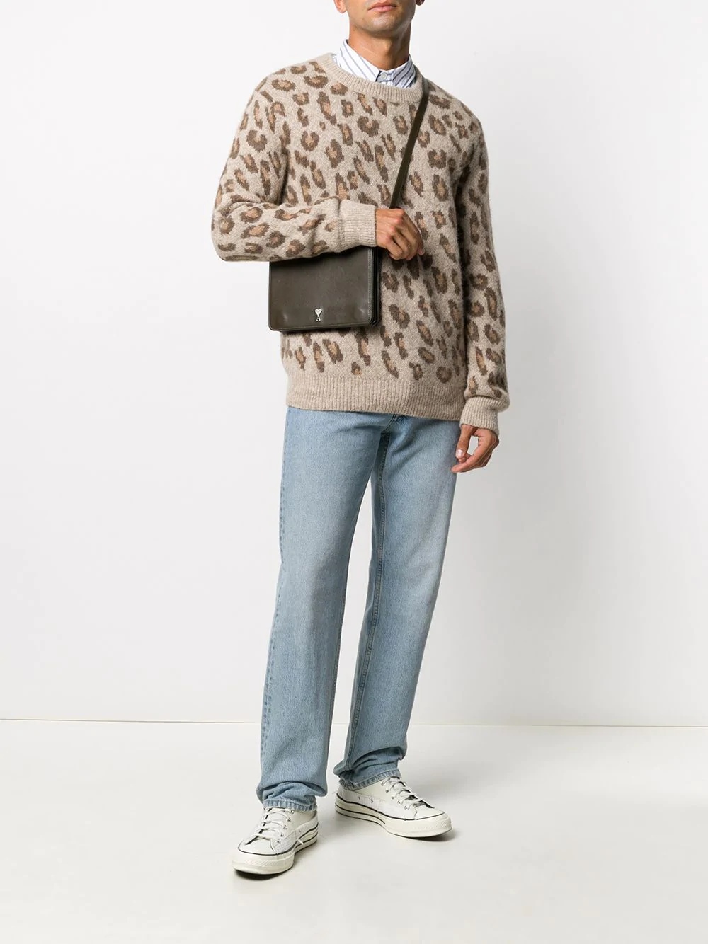 leopard print knit jumper - 2