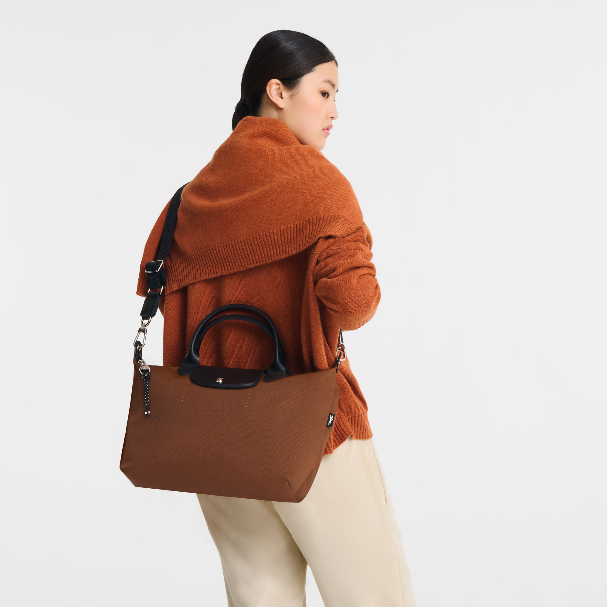Le Pliage Energy L Handbag Chocolate - Recycled canvas - 2