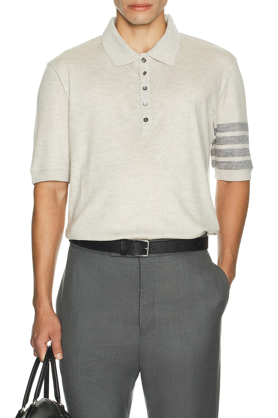 Short Sleeve Rib Cuff Polo - 4