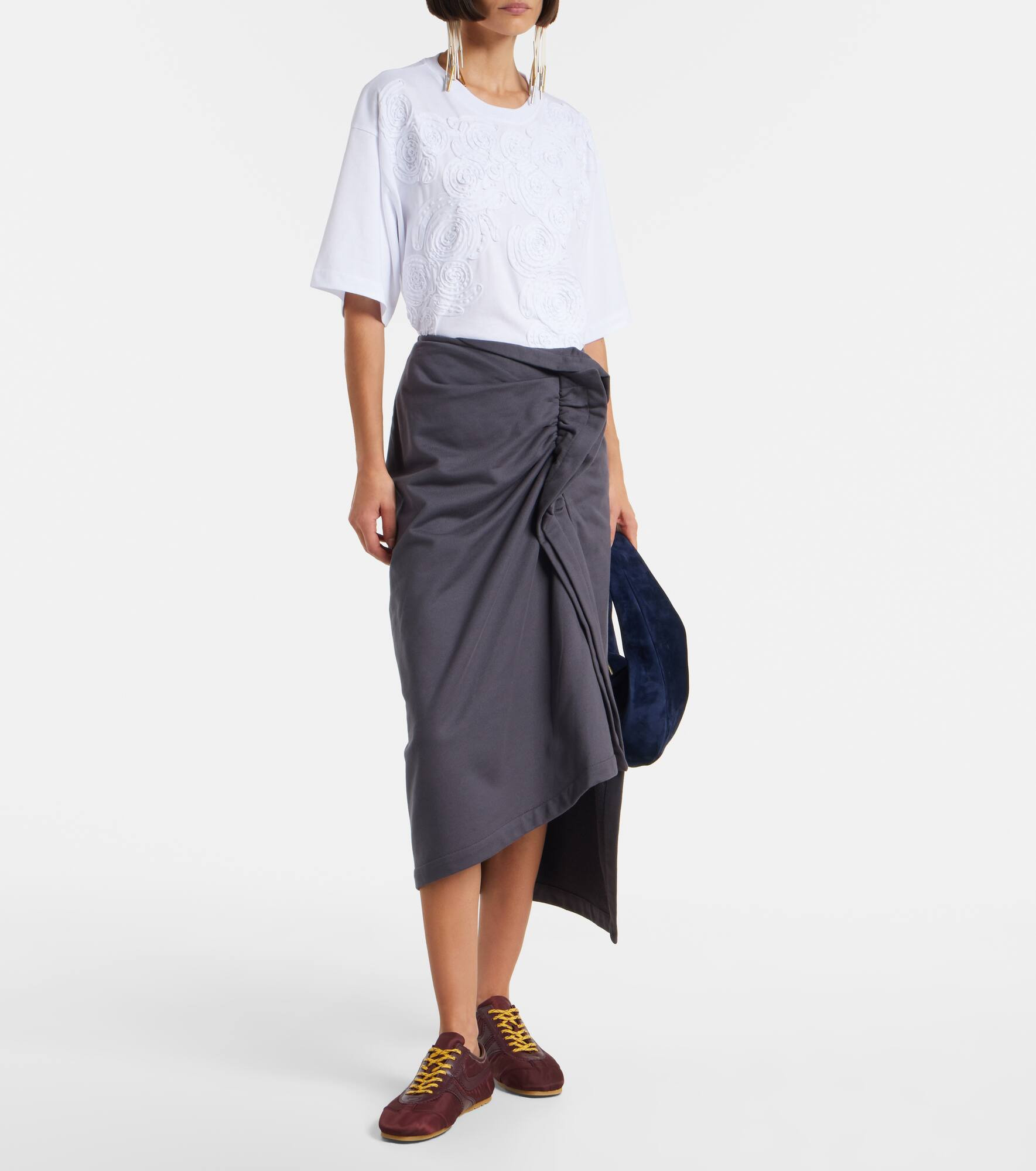 Ruffled cotton midi skirt - 2