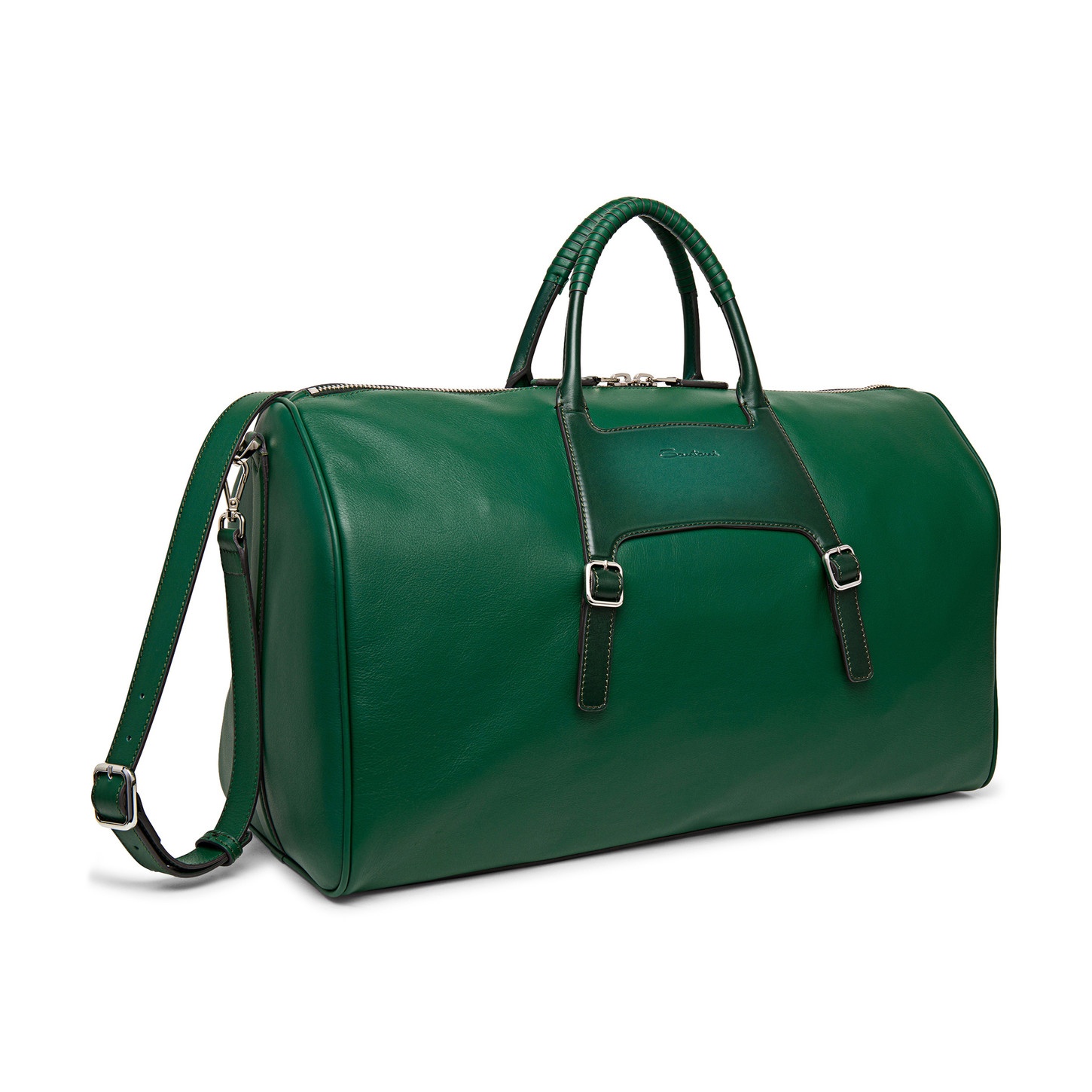 Green leather weekend bag - 5