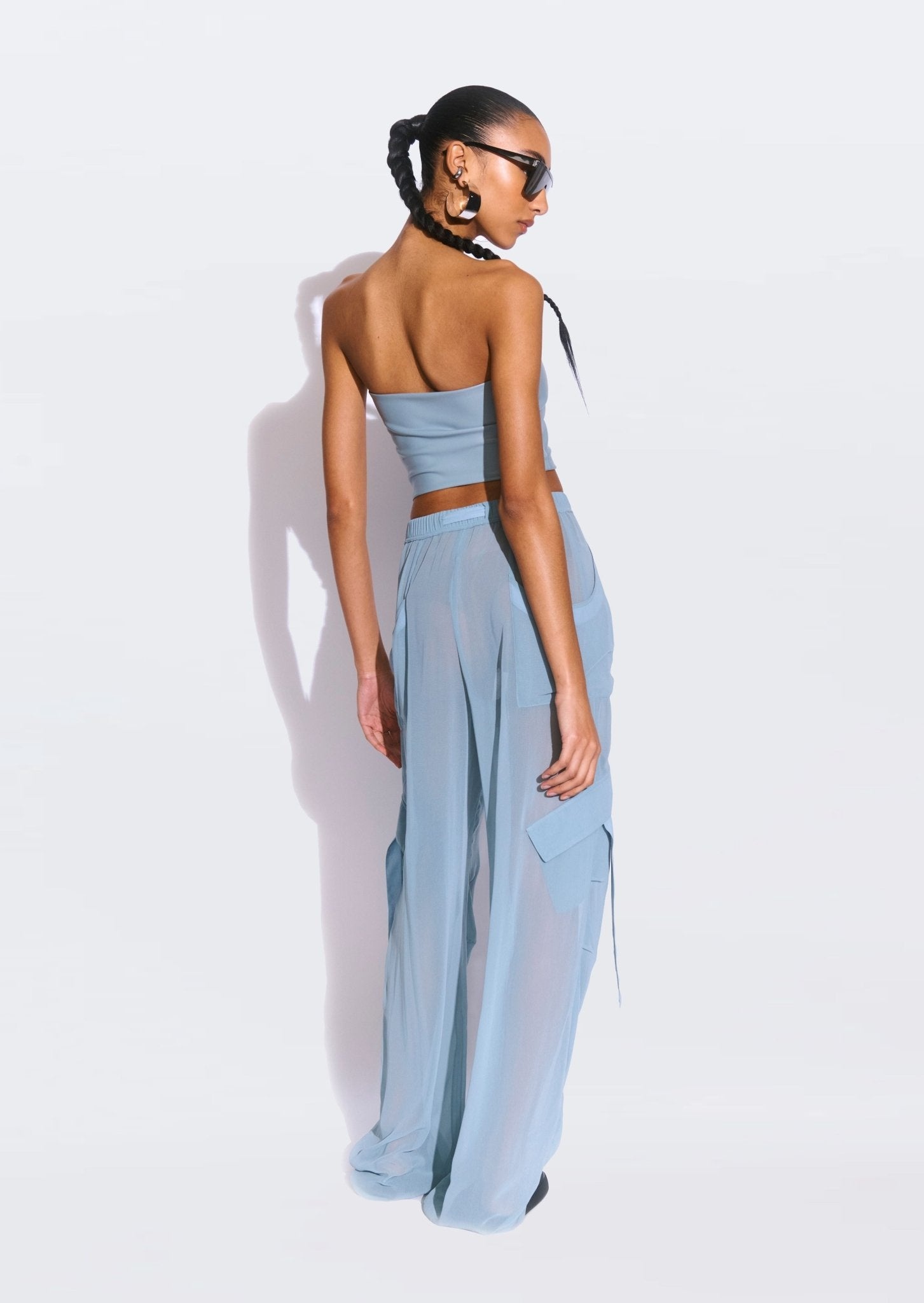 Stretch Faux Leather Tube Top - 3