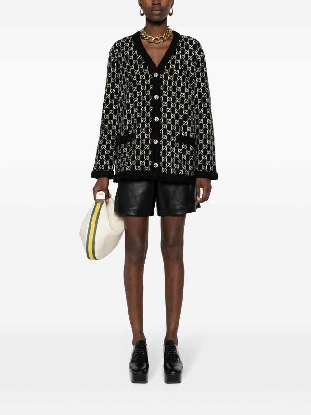 GG-jacquard cardi-coat - 2