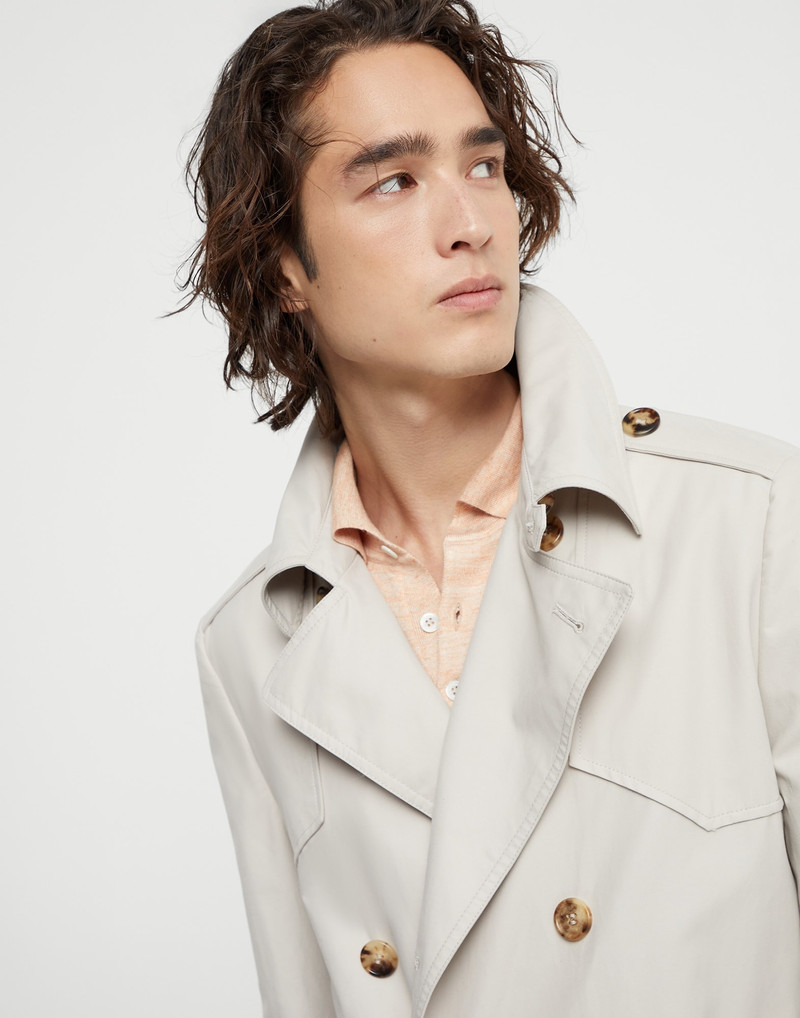 Water-resistant techno cotton gabardine trench 3