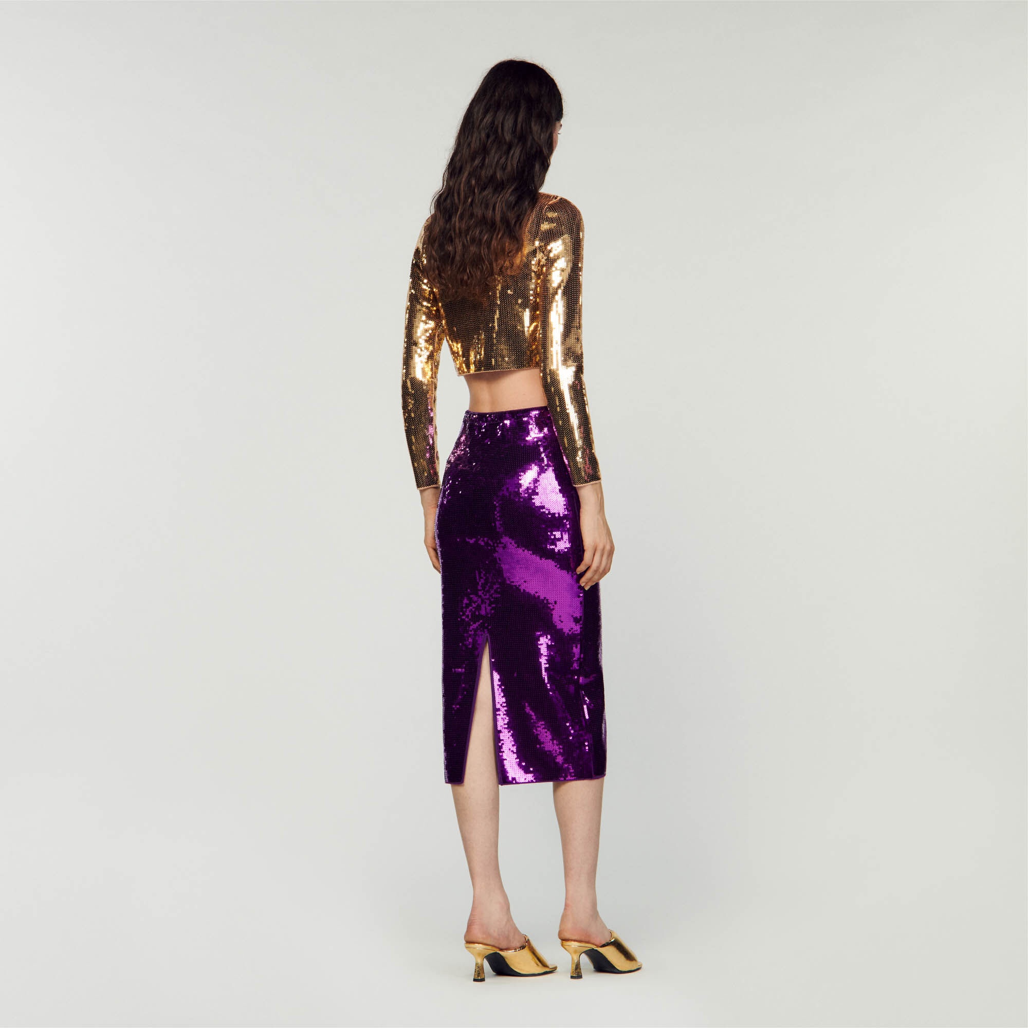 SEQUIN MIDI SKIRT - 6