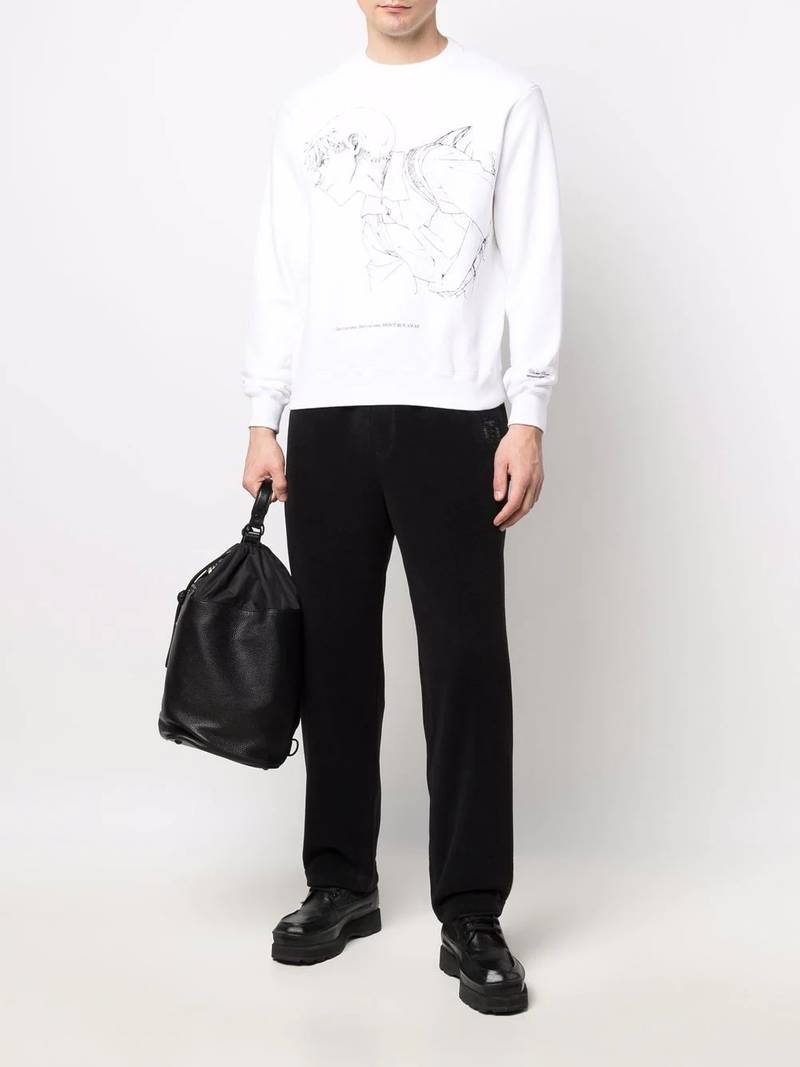 UNDERCOVER x Evangelion manga-embroidery track pants outlook