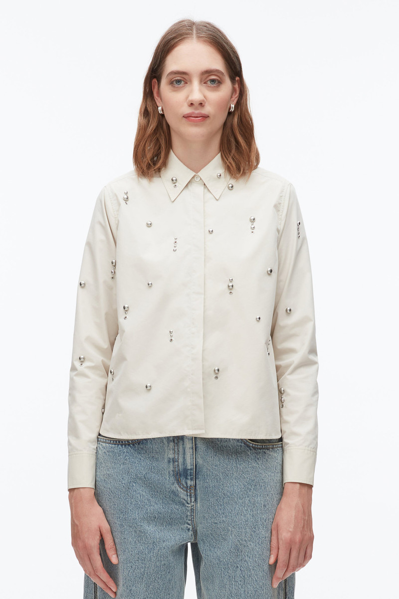 Stud Embellished Cropped Shirt 3