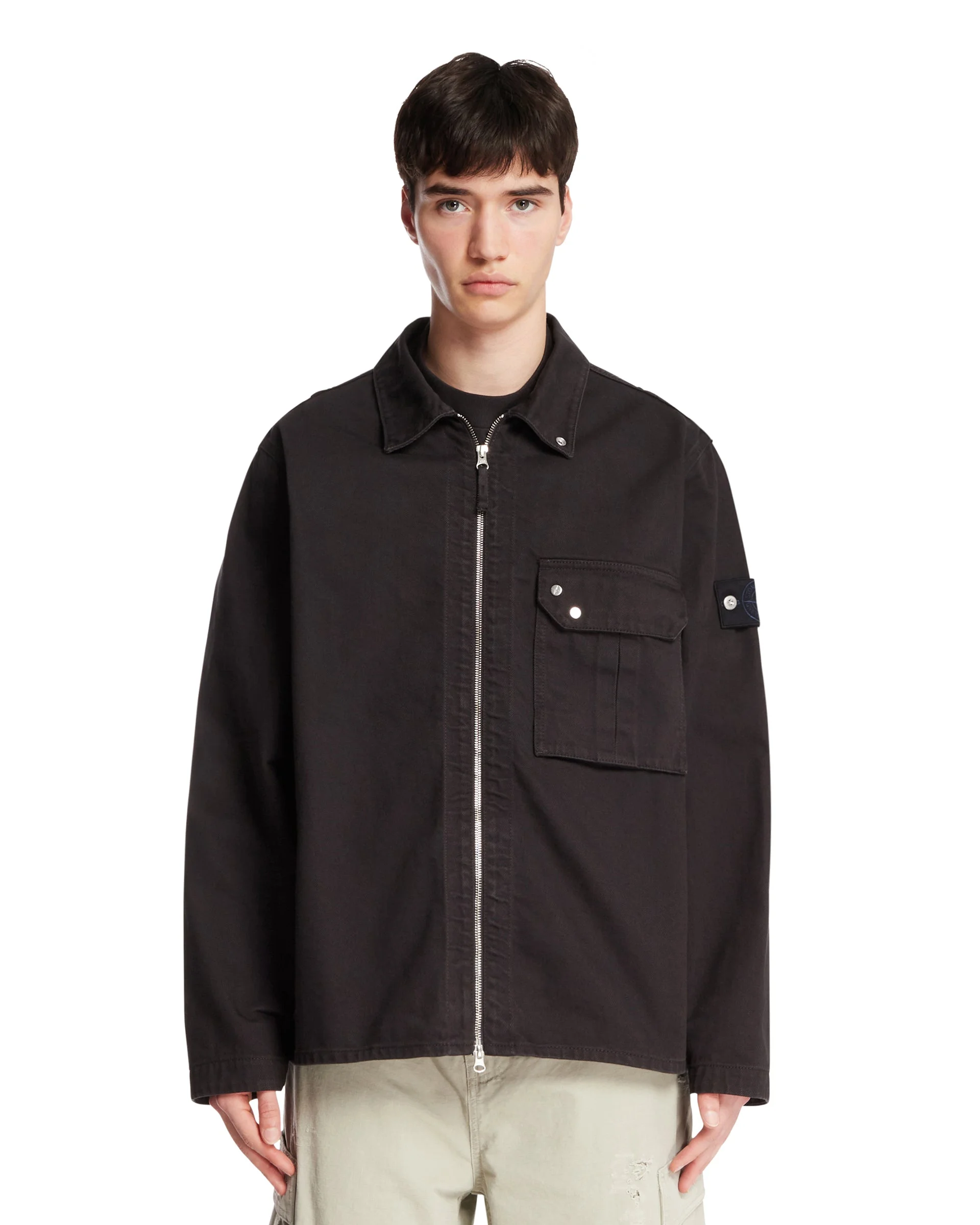 Black Denim Zip Jacket - 1