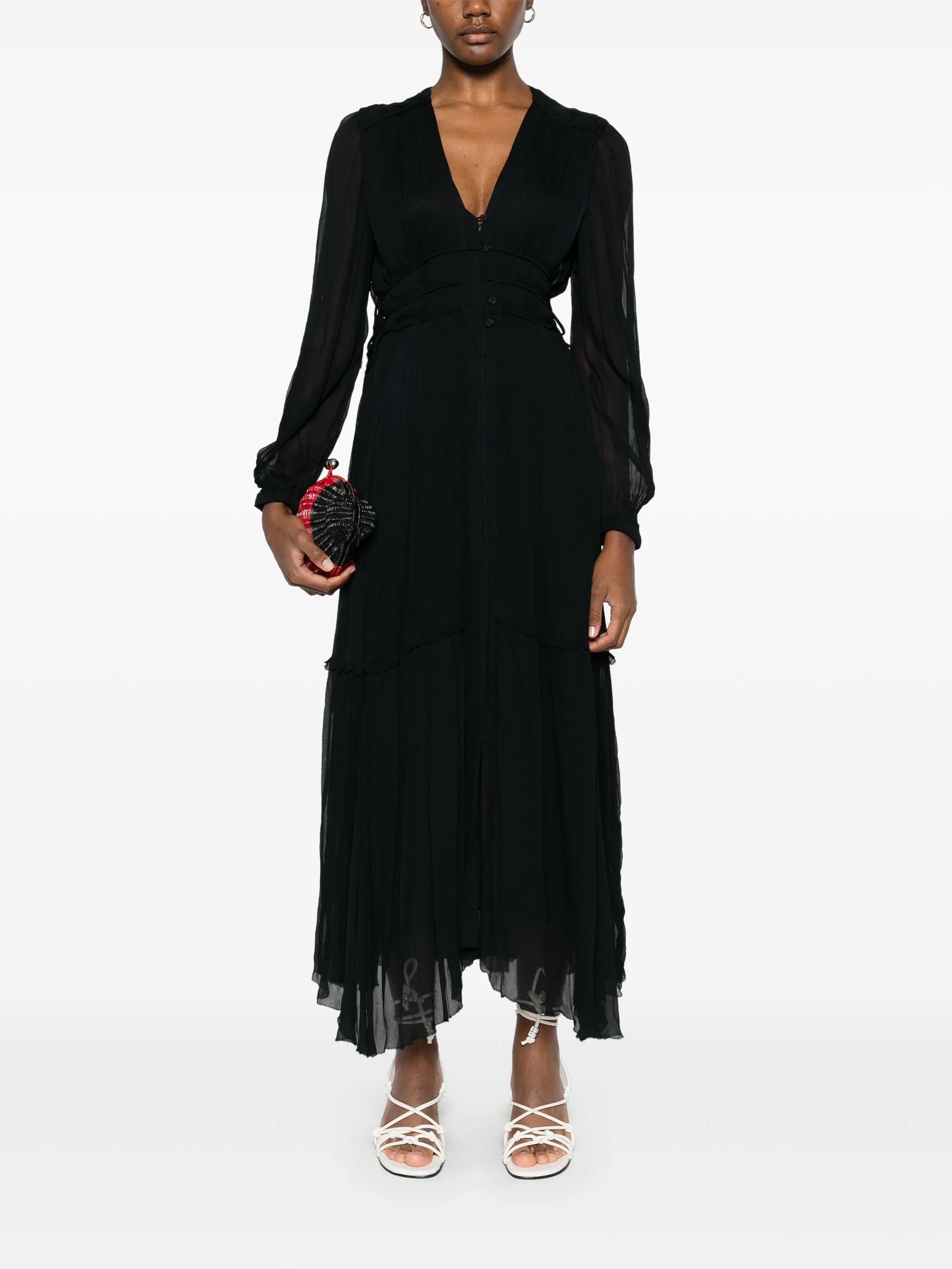 VIP【関税送料無料】希少 Marant Etoile Amara Maxi Dress MARANT ÉTOILE Amara gathered printed chiffon maxi dress