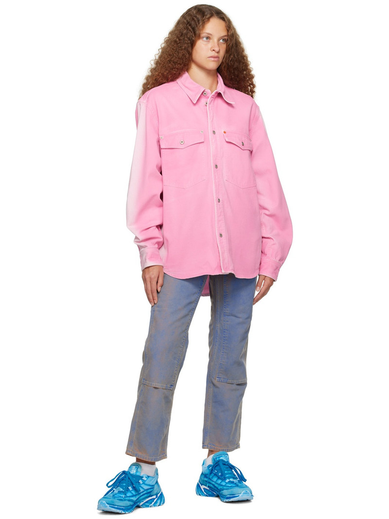 Heron Preston Pink Faded Denim Jacket outlook