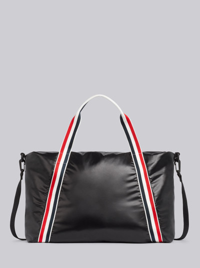 Thom Browne Black Ripstop Tricolor Webbing Crossbody Weekend Bag outlook