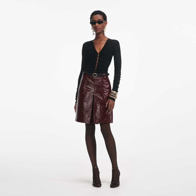 Black Viscose Knit Top - 1