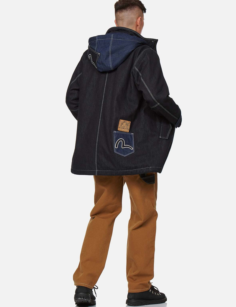 EVISU MULTI-POCKET DENIM PADDED COAT outlook
