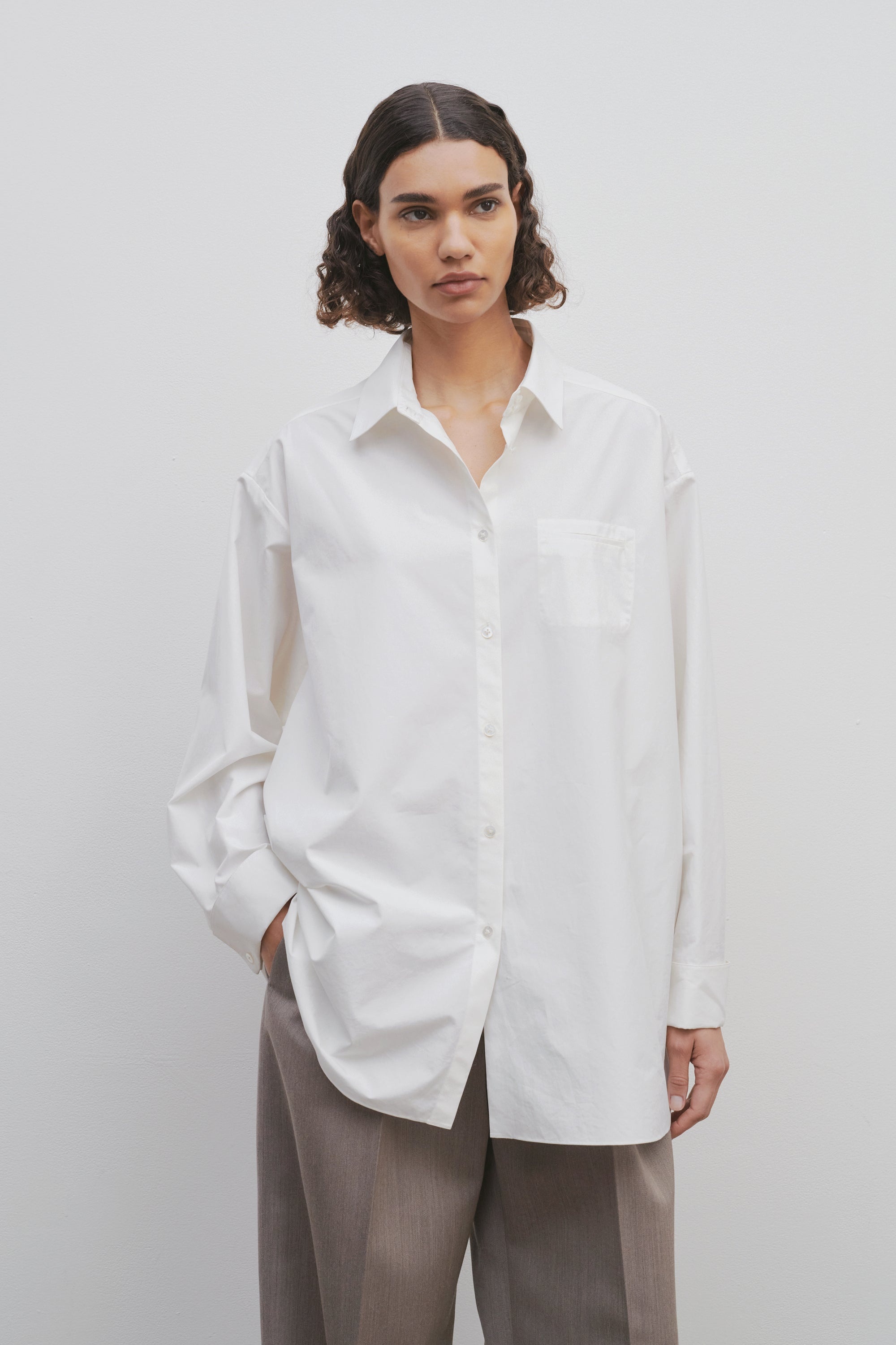 The Row Moon Shirt in Cotton - 7696W2752SHL | REVERSIBLE