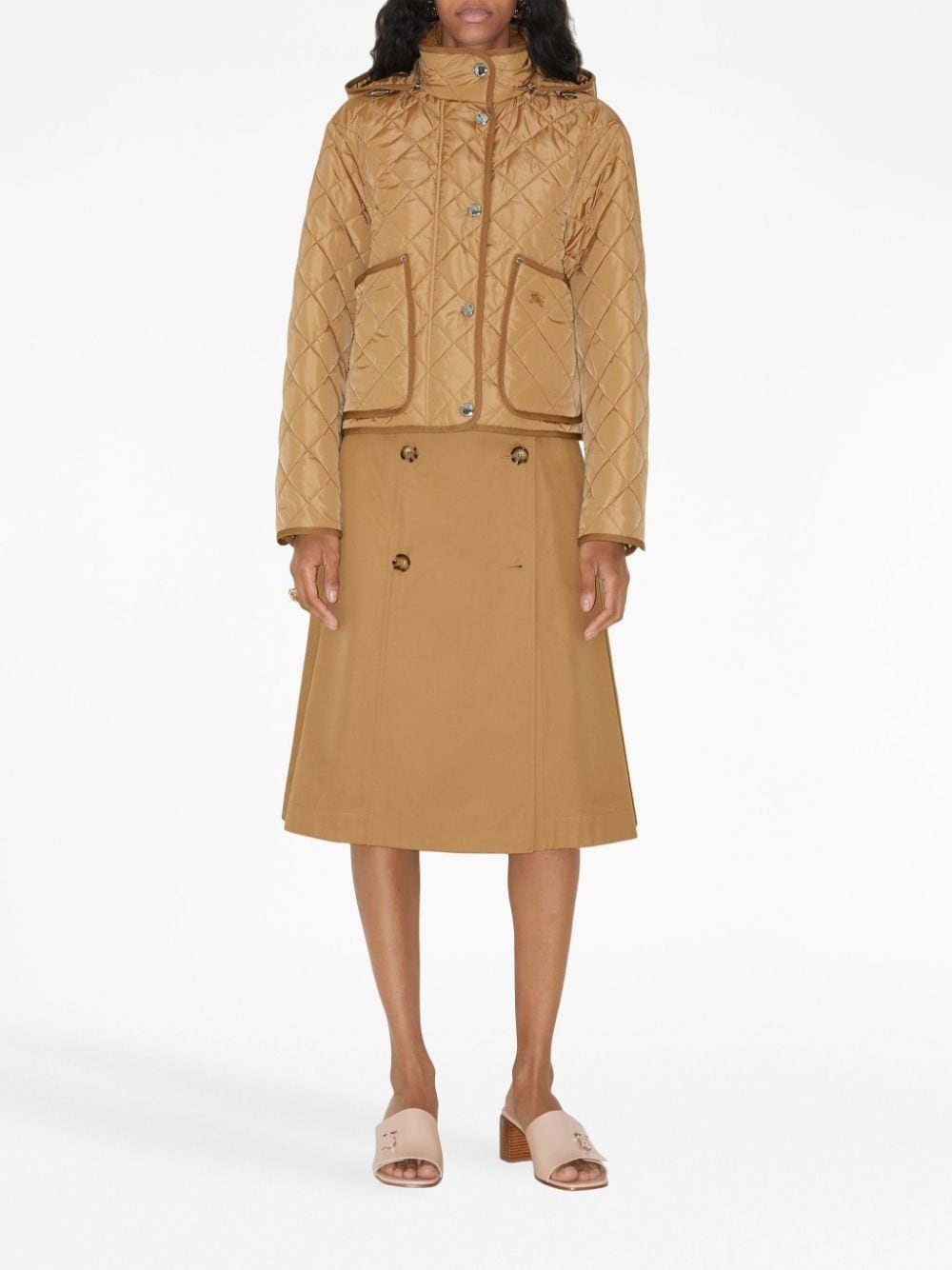 belted-waist flared skirt - 2