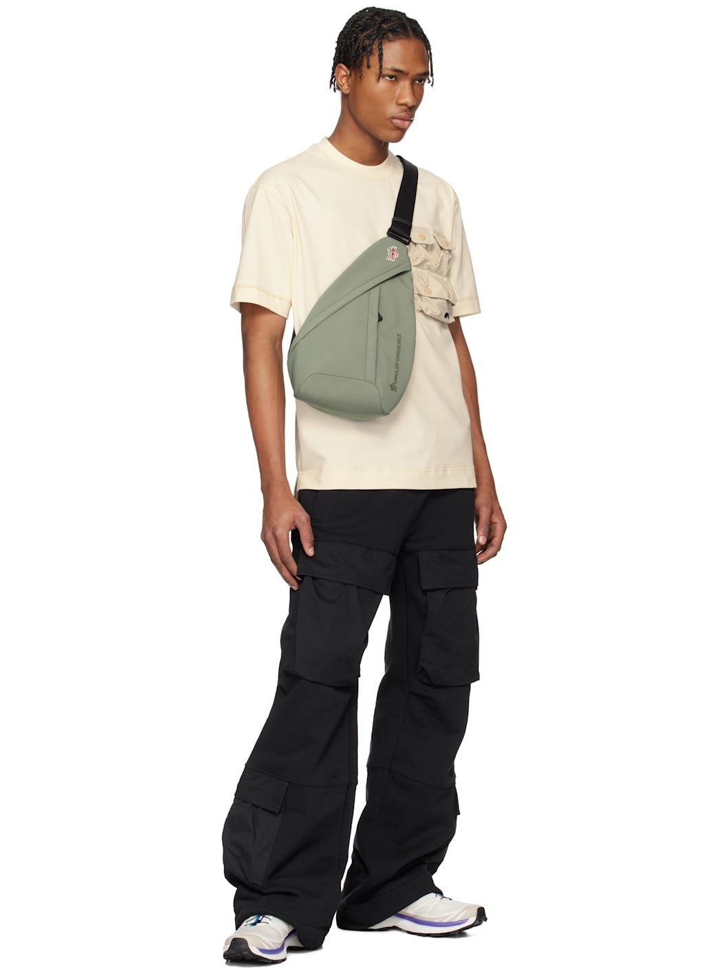 Khaki Water-Repellent Crossbody Backpack - 4