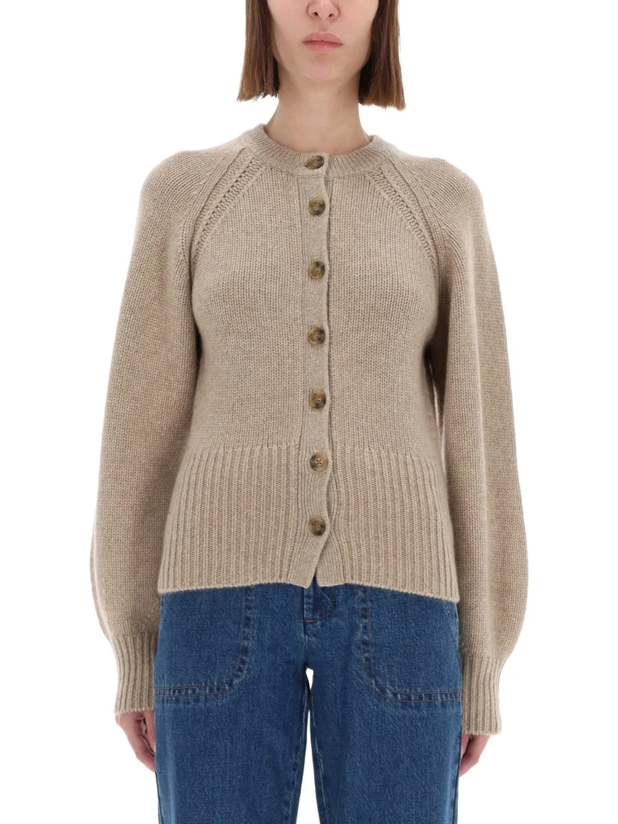 SCULPTED CASHMERE CARDIGAN - 1
