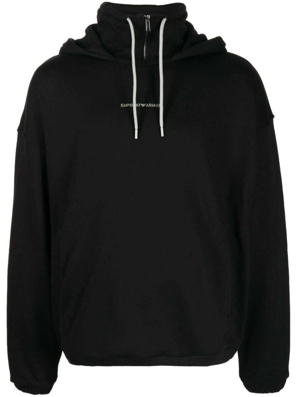 logo-print cotton hoodie - 1