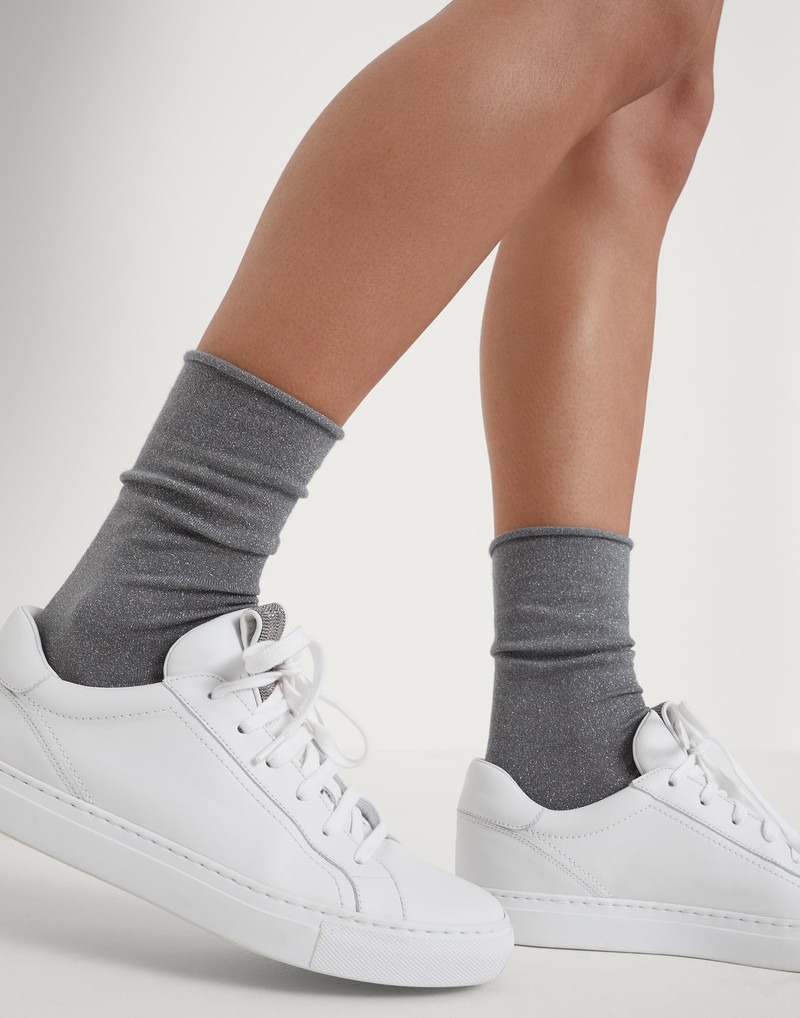 Cashmere and silk sparkling knit socks 3