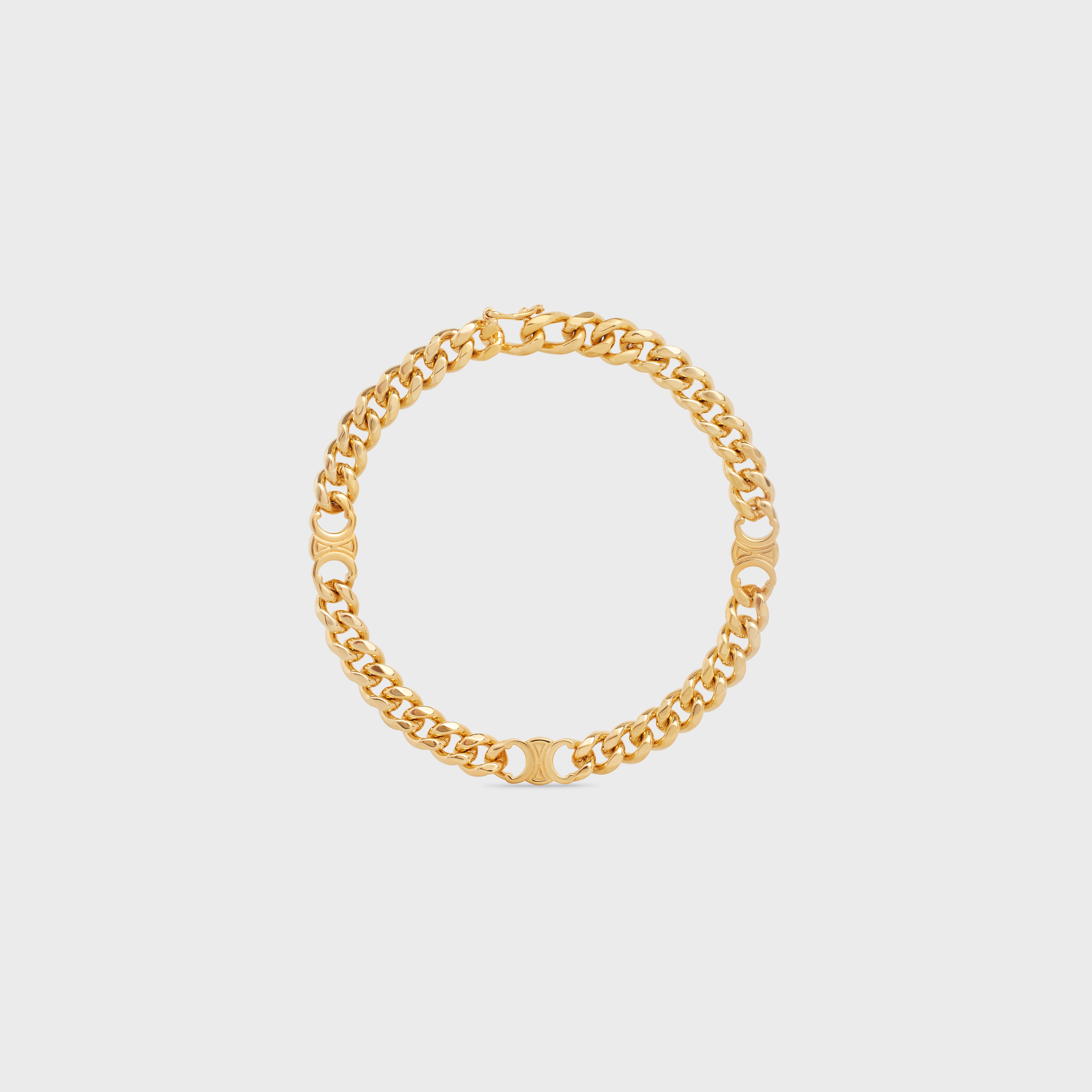Triomphe Small Gourmette Bracelet in Brass with Gold Finish - 1