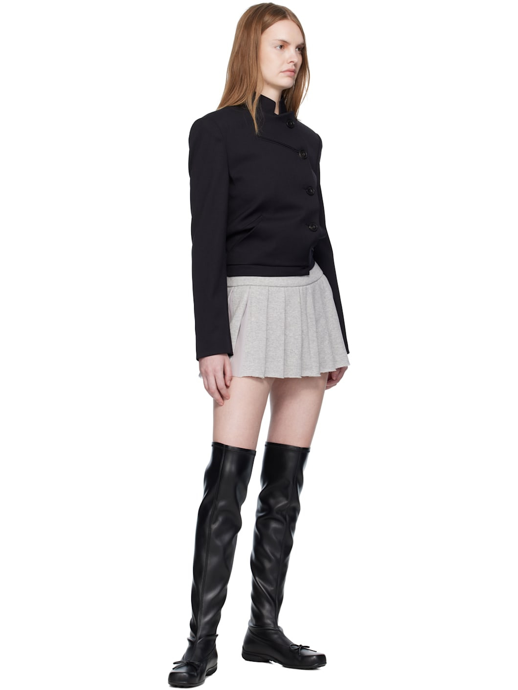 Black Thigh High Ballet Boots - 5