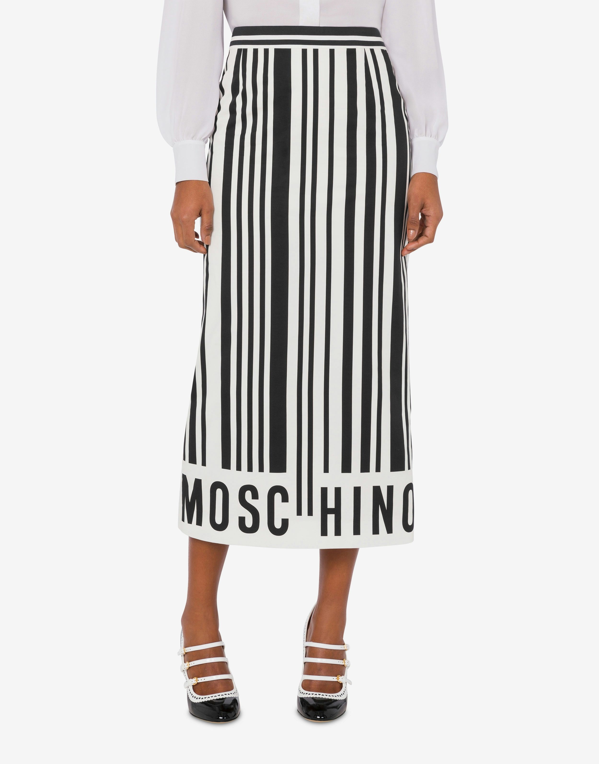 BARCODE POPLIN SKIRT - 2