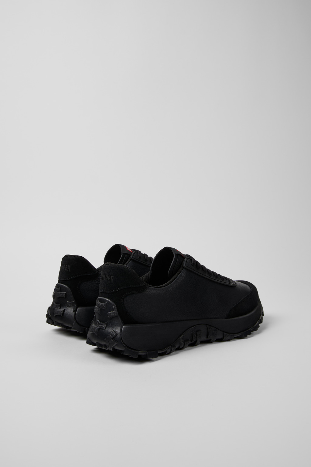 Black Leather and Nubuck Sneakers for Men. - 3