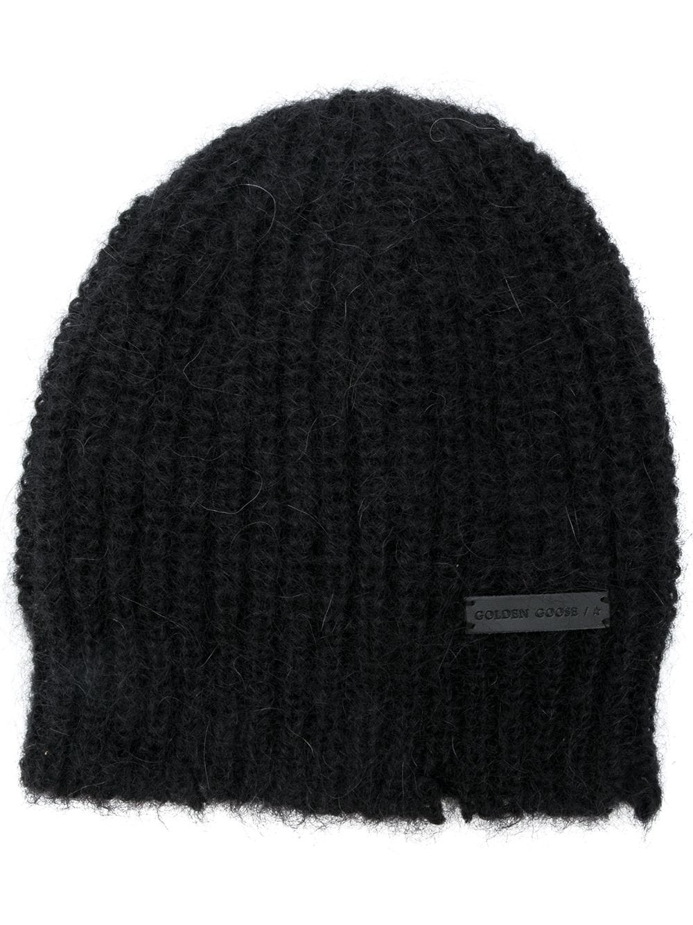 knitted logo beanie - 1