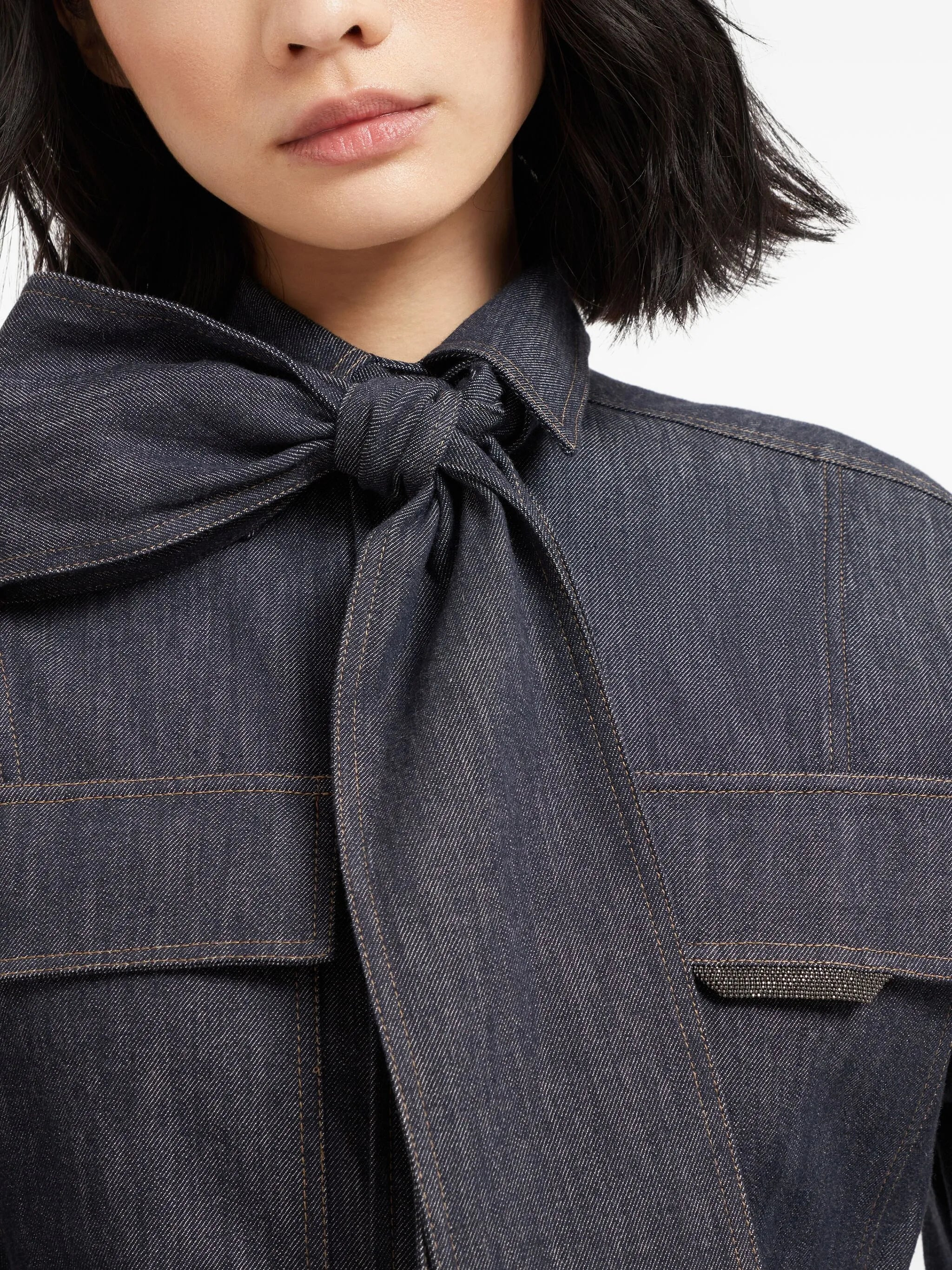 Brunello Cucinelli Pussy-bow Shirt - 6