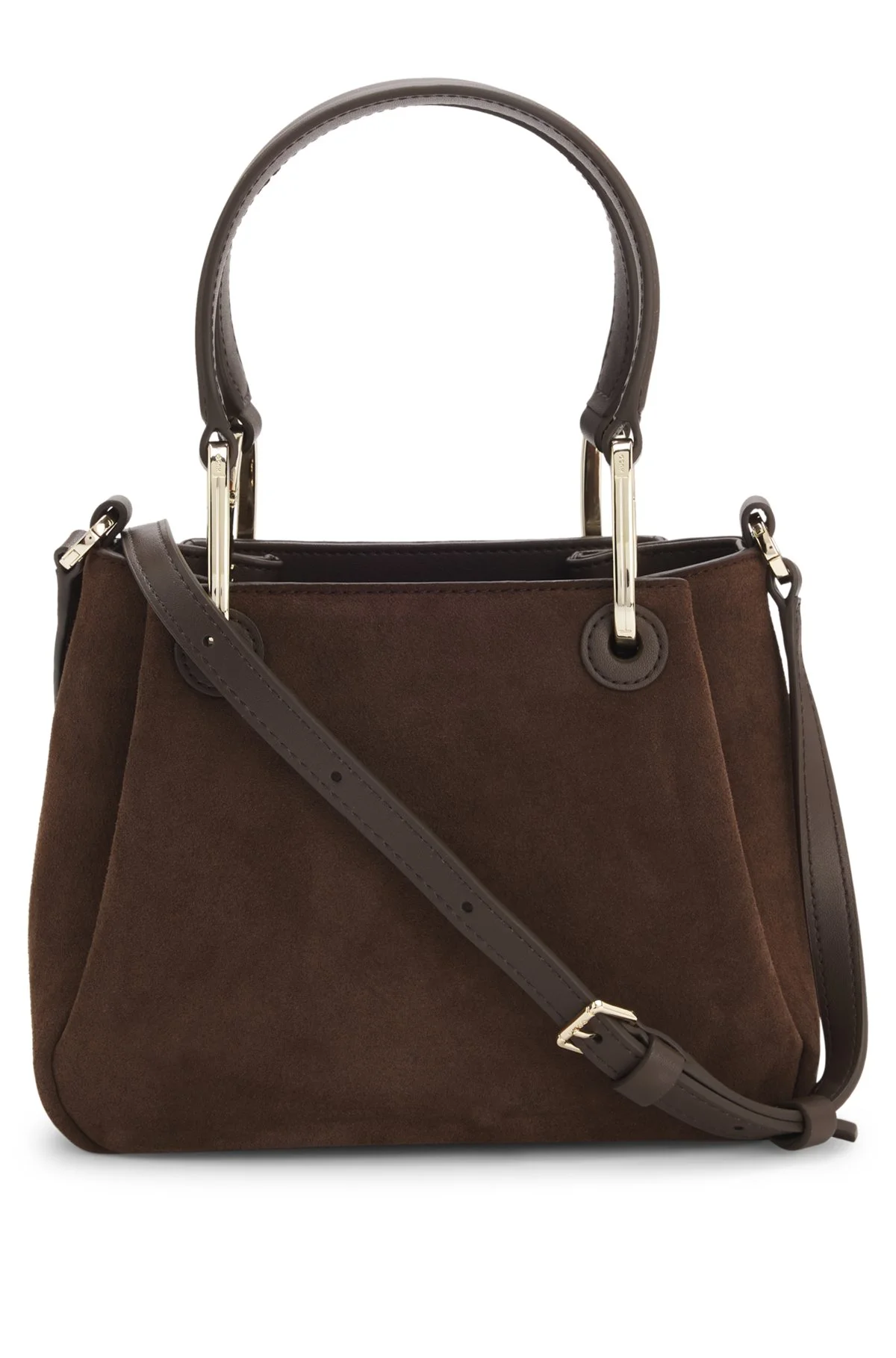FAUX-SUEDE TOTE BAG WITH LOGO LETTERING - 1