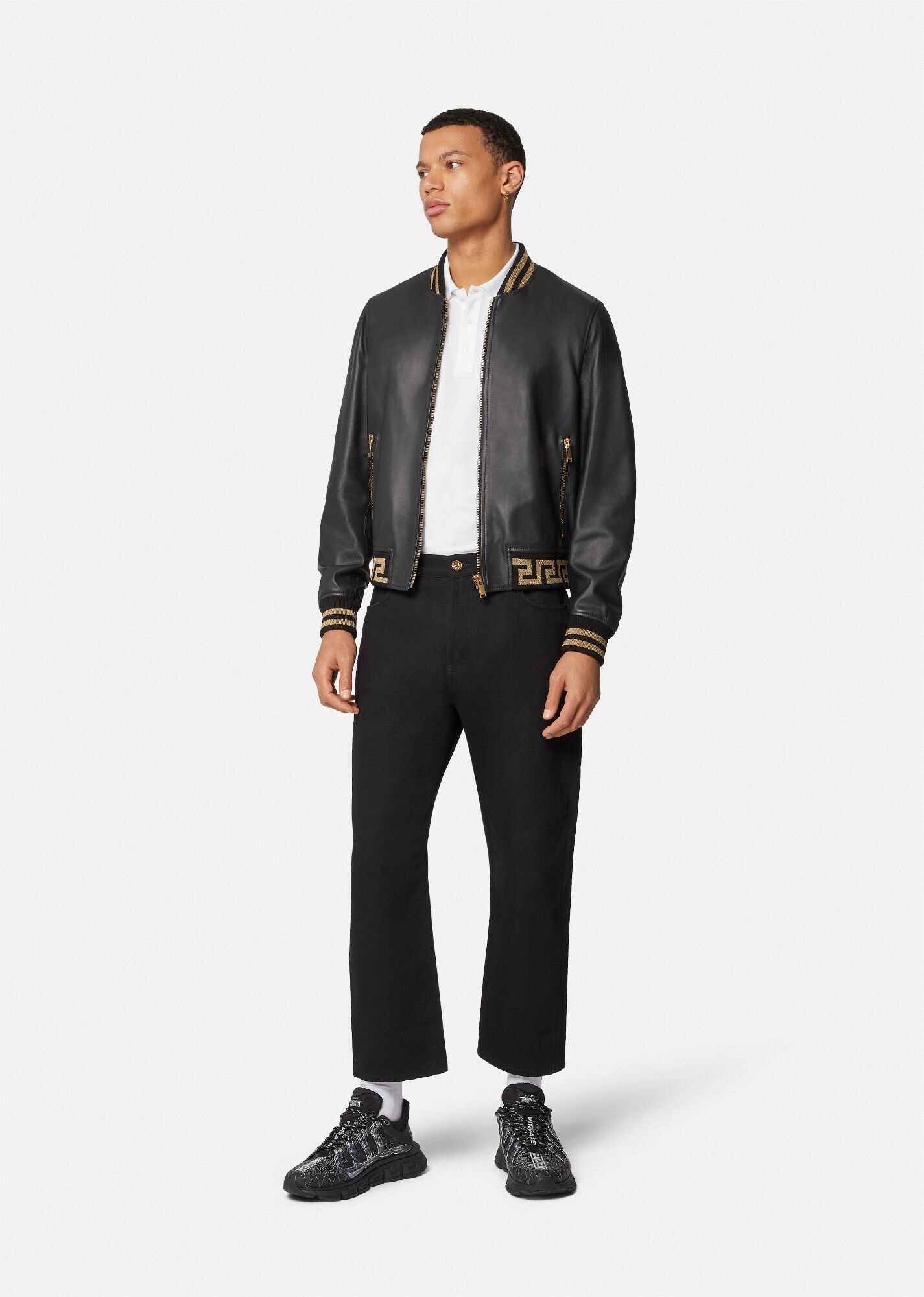 Greca Nappa Leather Bomber Jacket - 2