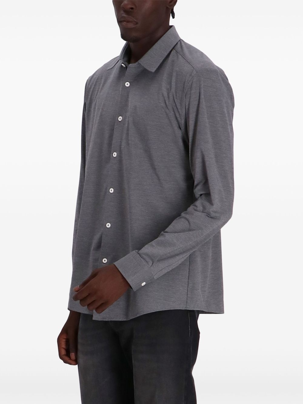 slim-fit performance-stretch jersey melange shirt - 3