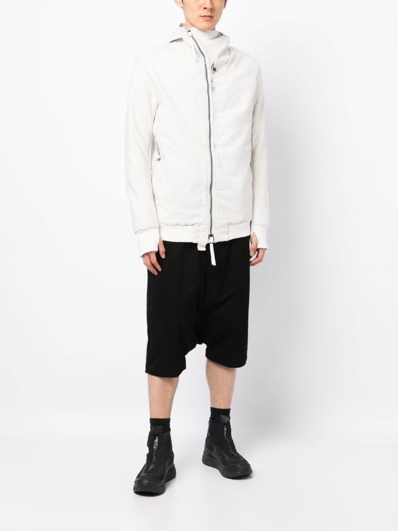 off-centre zip-up hooded jacket - 2
