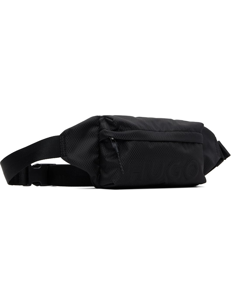 HUGO Black Embossed-Logo Belt Bag outlook