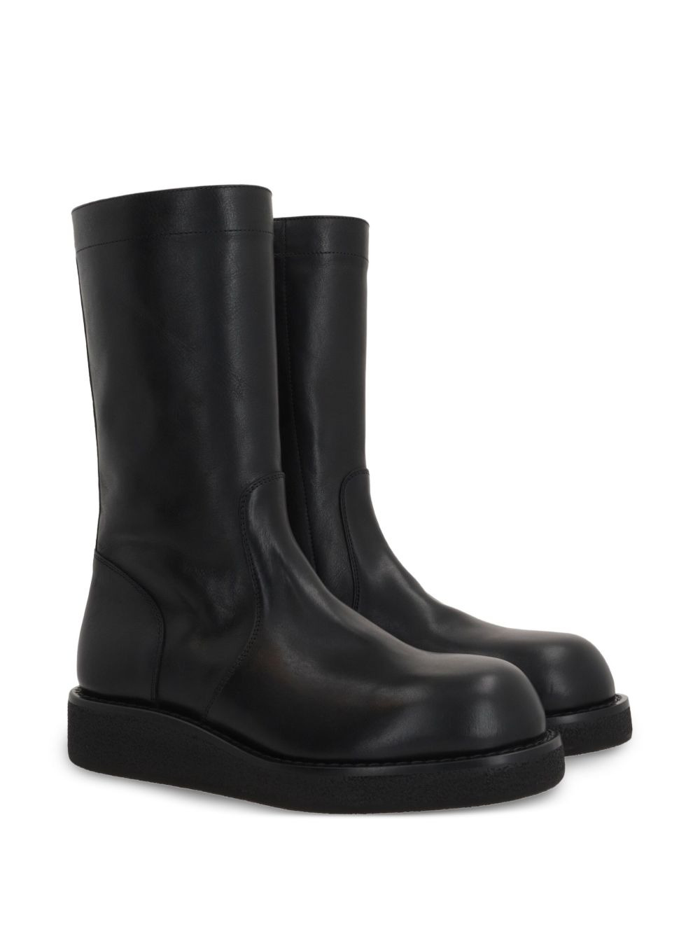 ANNDEMEULEMEESTER
 アンドゥムルメステール 希少ストール Ann Demeulemeester black tall boots with curved zipper (36.5