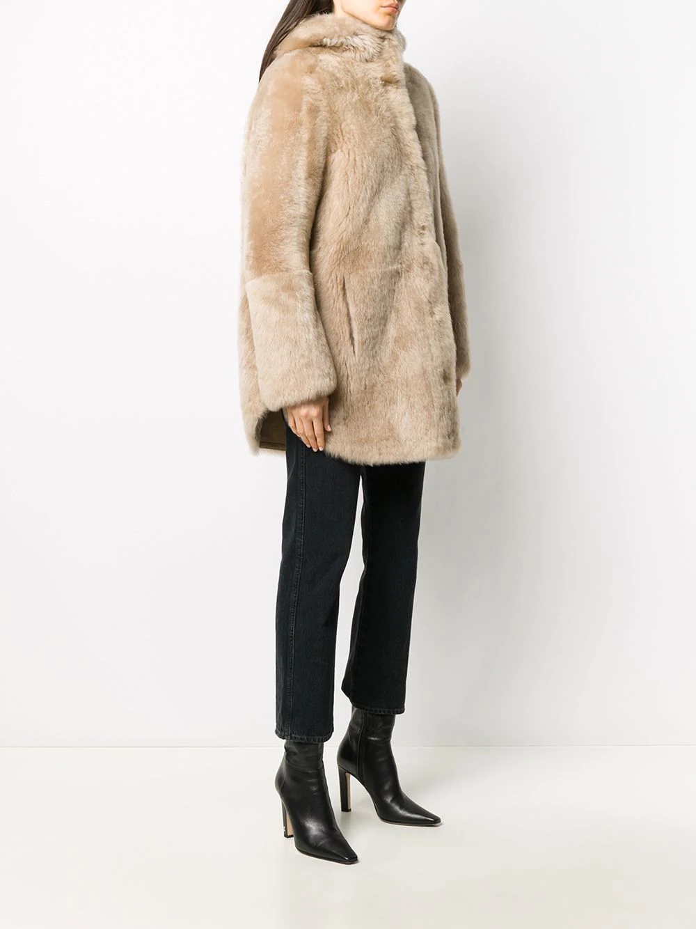 hooded fur coat - 3