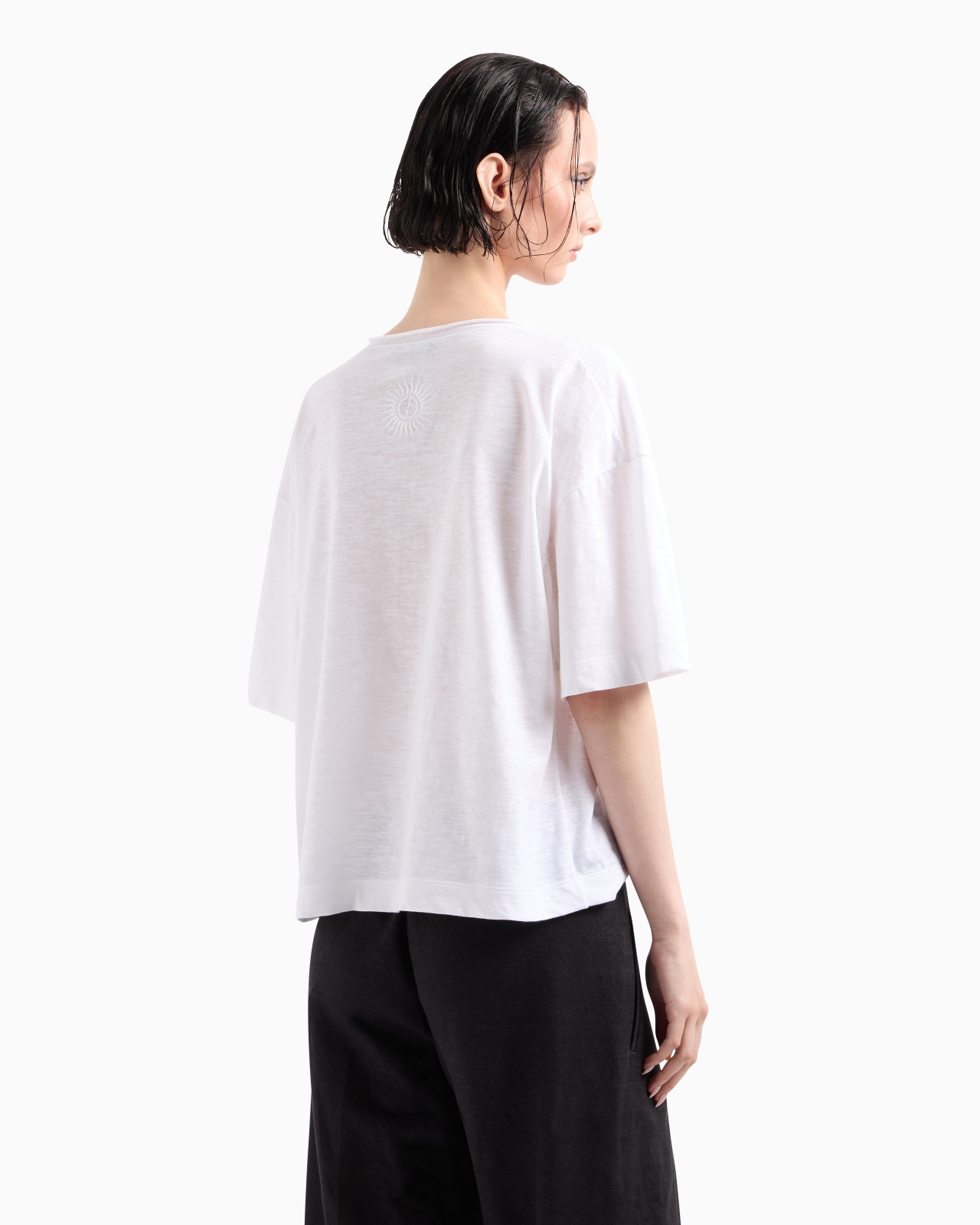 COTTON JERSEY AND LINEN T-SHIRT - 3